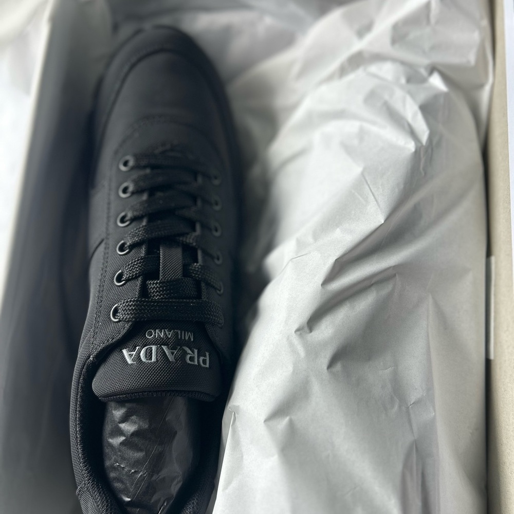 Prada Black Leather Sneakers